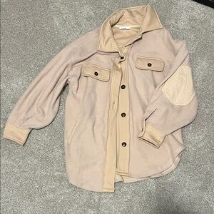 Zara Light Tan Button-Up Jacket